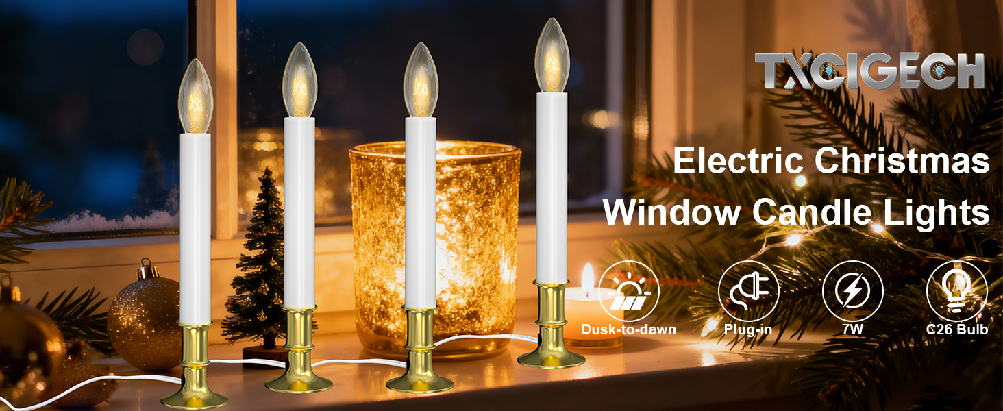 Christmas Window Candle Lights