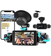 Inefala 4 Channel Dash Cam, 360 Dash Camera FHD 1080Px4 Front and Rear Inside Left Right, Car Cam...