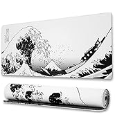 Ovenbird Extended Gaming Computer Mouse Pad, Large White Mouse Pad for Desk, Cute Anime Japanese ...