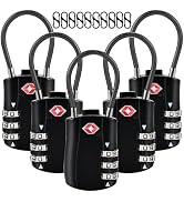 5pcs TSA Approved Luggage Locks with 10pcs Zipper Locks, Zinc Alloy Combination Locker Suitcase L...
