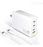 GaN 100W USB-C Laptop Charger - Fit for HP, Lenovo, ASUS, Samsung, MacBook Pro, Air, iPad Pro, Ac...