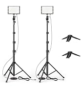 EMART Led Photography Lighting Kit, 2 Pcs Dimmable Continuous Portable Studio Light with 54 inch ...