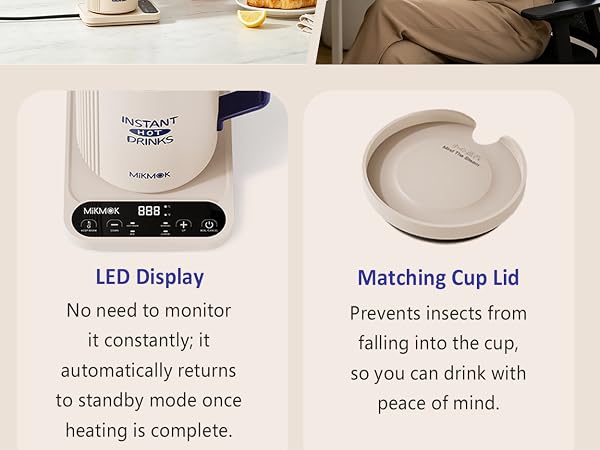 Touch control with LED display shows temperature