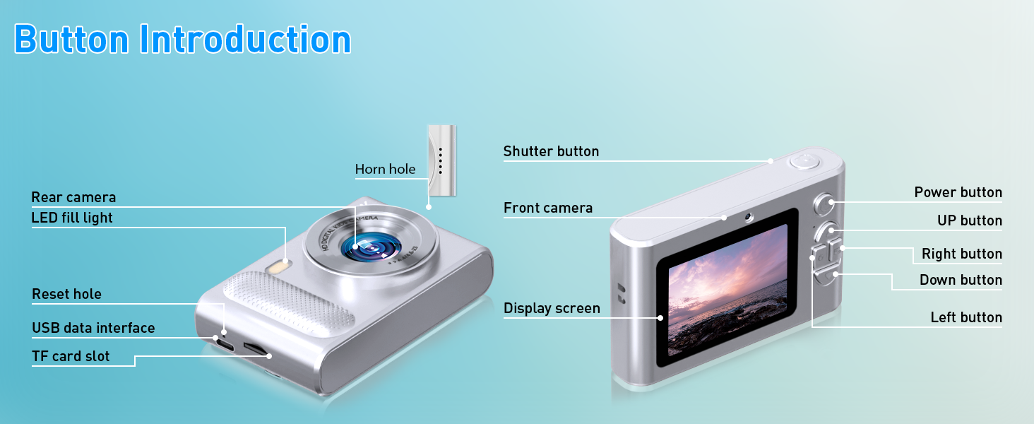 digital camera for teens, kids digital camera, fhd 1080p camera, vintage point and shoot camera,