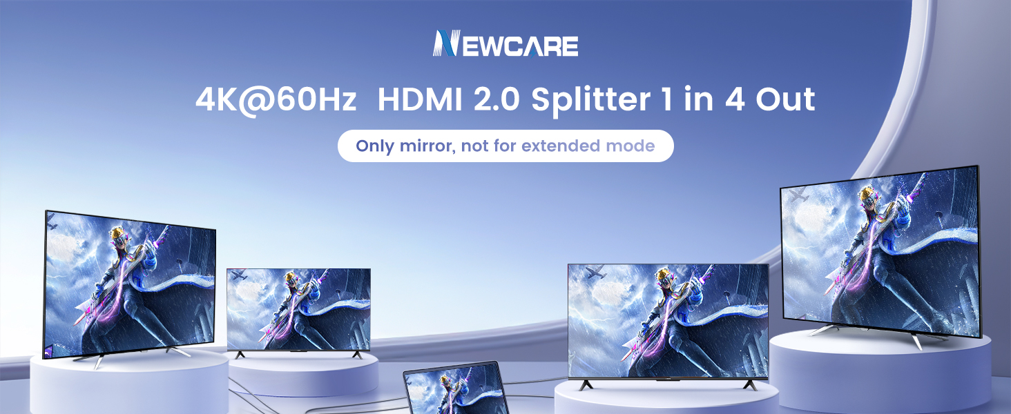 4K@60Hz HDMI Splitter 1 in 4 out 