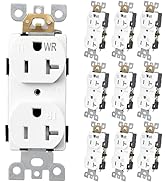Baomain 10 Pack Duplex Receptacle Outlet, 20Amp 125V TR &amp; WR Wall Outlet, 2 Pole 3 Wires Self-Gro...