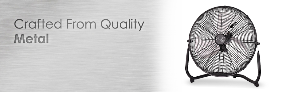 Vie Air Industrial High Velocity Tilting 3 Speed Heavy Duty Metal Floor Fan