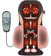 Giantex Massage Chair Cushion with Heat, Kneading &amp; Rolling, 8 Flexible Nodes, Massage Pad with H...