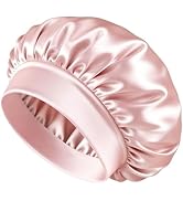 BONNET QUEEN Silk Bonnet for Sleeping Women Satin Bonnet Hair Wrap with Elastic Wide Band Sleep C...