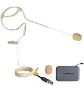 KENBAIDIO Headset Headworn Single Earhook Microphone Light-Weight Over Ear Hanging Condenser Omni...