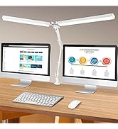 JOSTIC LED Desk Lamp with Clamp, Super Bright Double Head Desk Lamps for Home Office, 5 Color Mod...