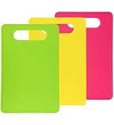 Luckyiren Kitchen Cutting Board Set of 3, Plastic Cutting Boards with Easy Grip Handle for Kitche...