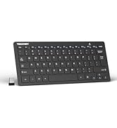 TECKNET 2.4G Wireless Keyboard - Mini Compact Keyboard with Media Hotkeys, 12-Month Battery Life,...