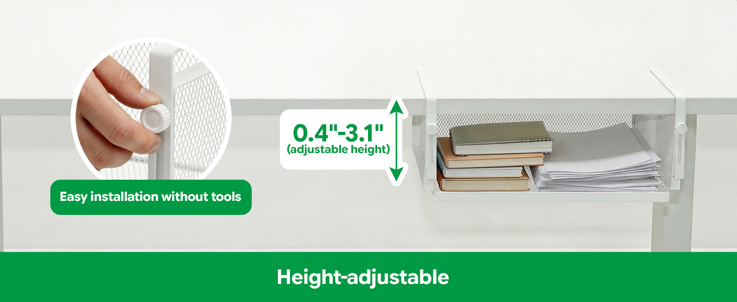 under desk shelf ,white