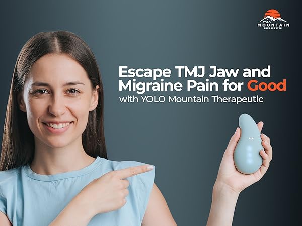 a person smiling and holding the headache relief product to the camera