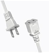 Short Extension Cord 2 Foot (0.6M) Indoor Small White Power Extension Cord 2 Prong 2 Ft Mini Powe...