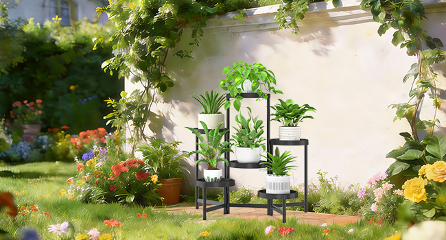 garden plant stand with Grow light