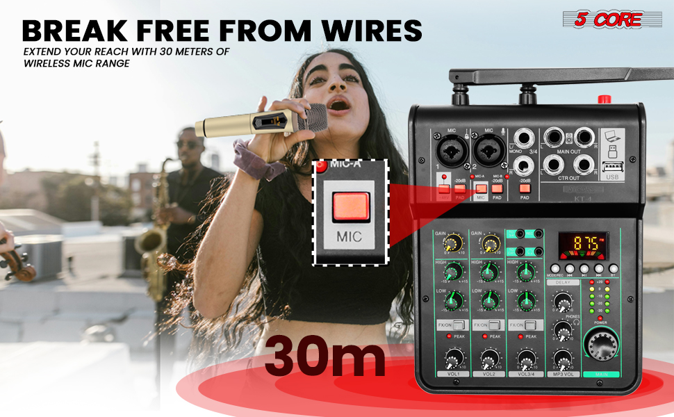 Audio Mixer DJ Equipment Digital Sound Board Professional 4 Channel USB Interface