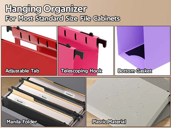 Hinging file folders letter size