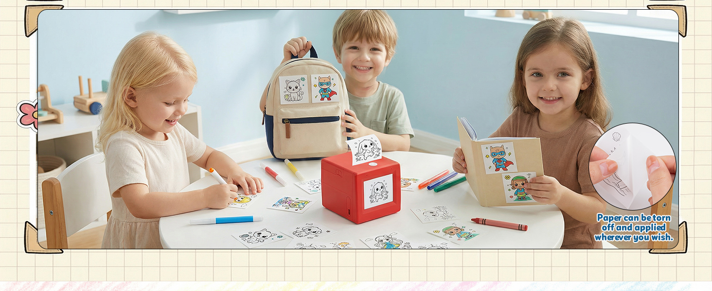 AI Mini Sticker Printer for Kids