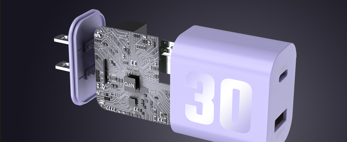 GANIII Purple Type c ipad Fast Charger