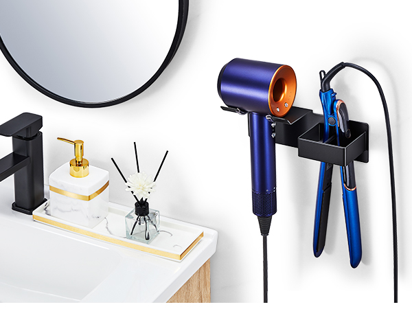 hair dryer and straightener holder
