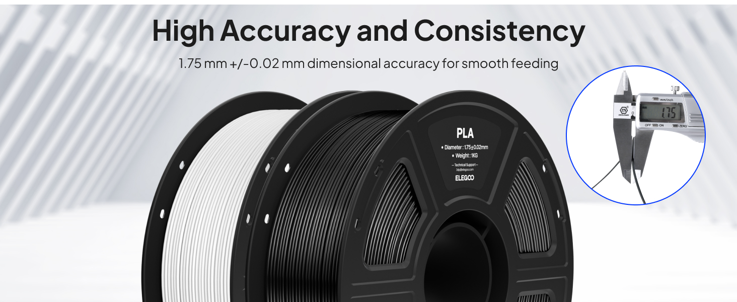 accurate and consistent 1.75mm diameter