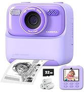 Upgrade Kids Camera Instant Print for Boys and Girls, 1080P HD Dual-Lens Selfie Digital Camera wi...
