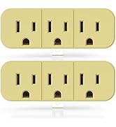 ELEGRP 2 to 3 Prong Grounded Triple Outlet Extender, 2-Prong to 3-Prong Adapter Converters for Wa...