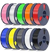SUNLU PETG Filament 1.75mm 10KG Bundle, Individually Vacuum-Sealed, 3D Printer Filament 10kg, 1kg...
