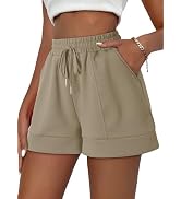 Dokotoo Women's Air Layer Casual Comfy Moisture Wicking Drawstring Shorts with Pockets