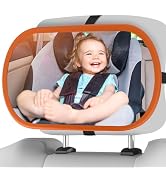BOEYOS Baby Car Mirror, Safety Car Seat Mirror for Rear Facing Infant, Clear Wide View, 360°Rotat...