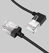 Dutevolns Slim Cat 6 Ethernet Cable 90° Left Angled 3.3 Feet, Ultra Thin &amp; Flexible Rj45 LAN Cord...