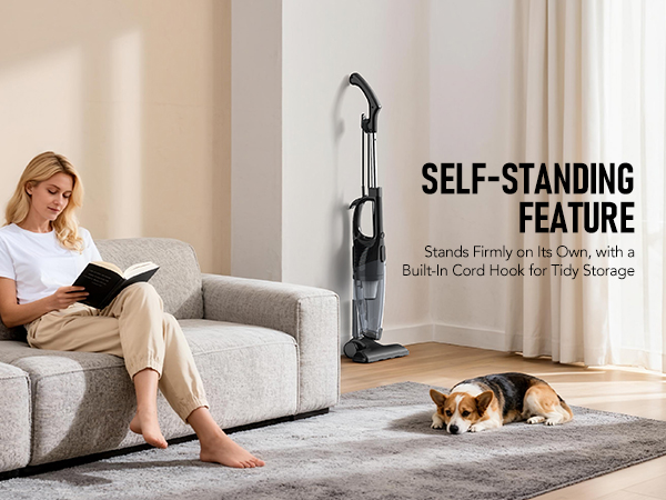 A 600W motor delivers 15,000Pa suction to remove ground-in pet hair, spilled kibble, dust