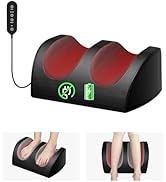 LINGTENG Rechargeable Foot Massager with Heat, Cordless Shiatsu Foot Massager for Cord Remote Con...