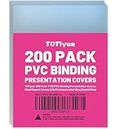 TOTiyea 200 Pack 7 Mil PVC Binding Presentation Covers, Clear Report Covers for Binding,8.5x11 In...