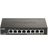 D-Link Ethernet PoE Switch, 8 Port Smart Managed w/ 64W PoE Budget Layer 2 Network Gigabit Wirele...