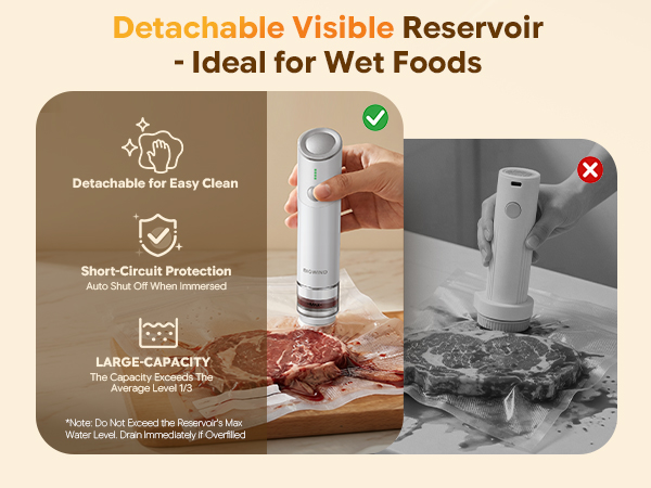 Portable Vacuum Sealer with Detachable Visible Reservoir