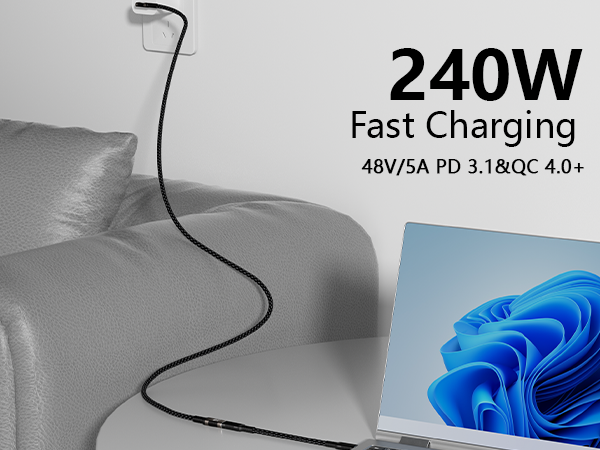 USB-C 240W fast charging extension cable
