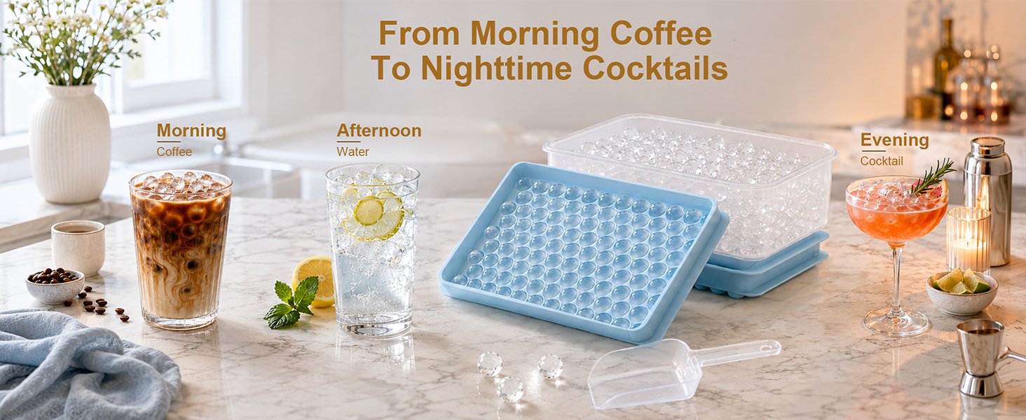 Mini Ice Cube Trays for Freezer with Lid