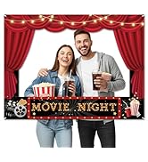 Movie Night Party Decorations Movie Theme Photo Booth Props 47 x 35In Red Carpet Fabric Party Pho...