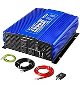 Kinverch 2000W Power Inverter Pure Sine Wave 12V DC to 110V AC Car Converter for Vehicle/Home/Tru...