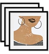 ELSKER&amp;HOME 20x20 Frame Black 3 Pack, 20x20 Picture Frame without Mat or 16x16 Frame Set of 3, In...