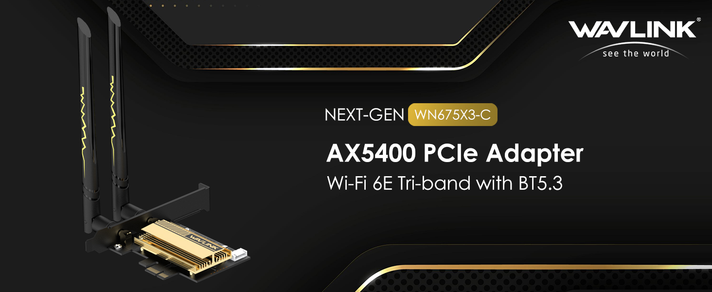 Wavlink PCIE WiFi Card for desktop pc Tri-band with Bluetooth 5.3 2024 New