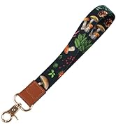 juanooo Cute Aesthetic Wrist Lanyard for Car Keys Black Boho Small Keychain Wristlet Lanyard for ...