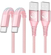 Aioneus Type C Cable, 2 Pack 10ft Type C Fast Charging Cable Nylon USB A to USB C Phone Charger C...