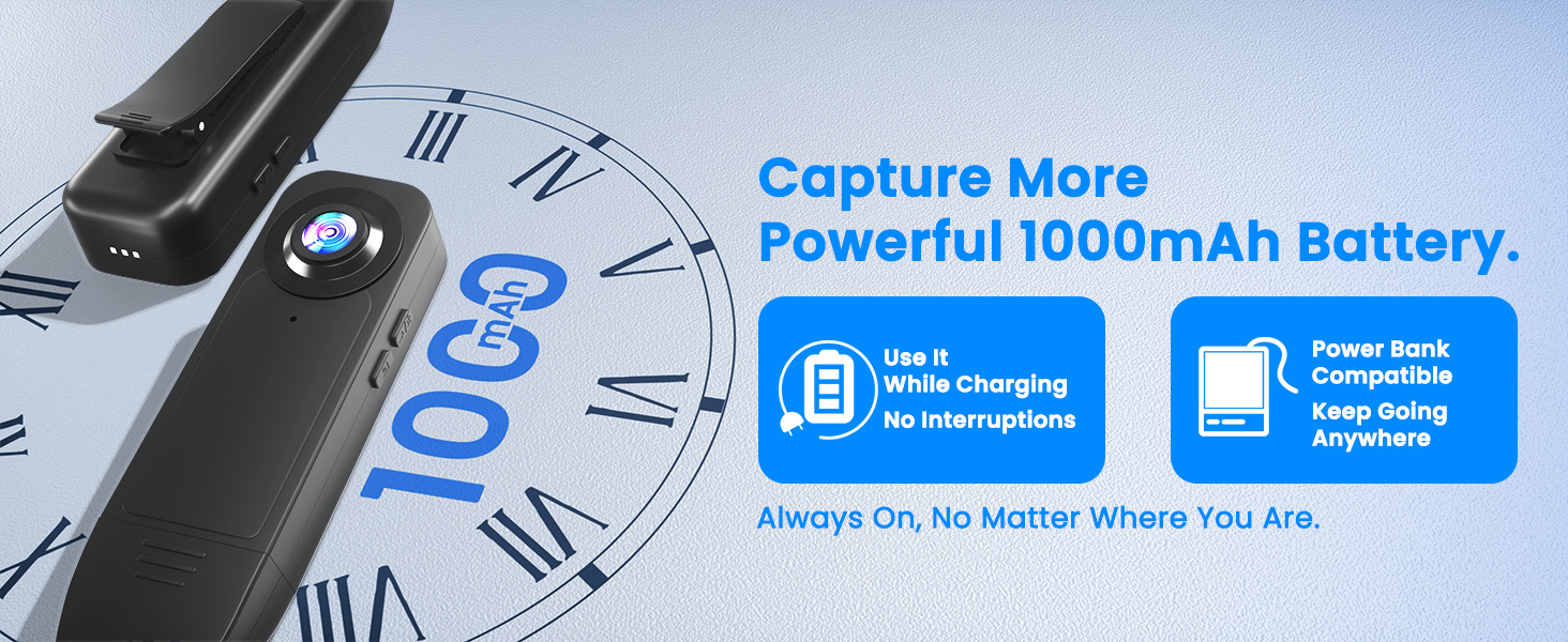 Long-Lasting Mini Body Camera