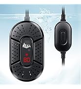 AQQA 15W Mini Aquarium Heater,Betta Turtle Small Fish Tank Submersible Heater,LED Temperature Dis...