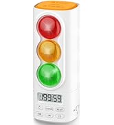 MeesMeek Traffic Light Visual Audio Digital Timer, LCD Display Volume Adjustment, with 4 Ringtone...