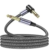 MOSWAG Guitar Cable 10 Ft, 1/4 Inch Right Angle Instrument Cable, Electric Guitar Cord, 1/4 Inch ...
